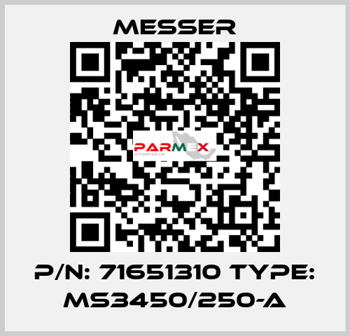 p/n: 71651310 type: MS3450/250-A Messer