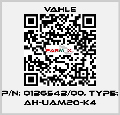 P/n: 0126542/00, Type: AH-UAM20-K4 Vahle