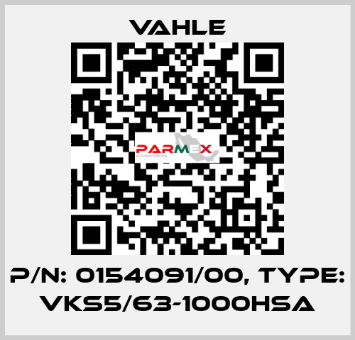 P/n: 0154091/00, Type: VKS5/63-1000HSA Vahle