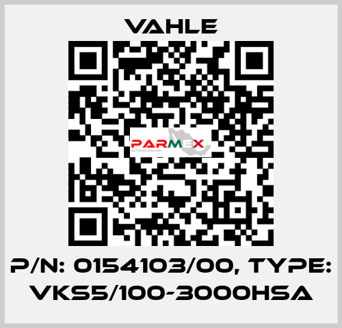 P/n: 0154103/00, Type: VKS5/100-3000HSA Vahle