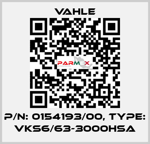 P/n: 0154193/00, Type: VKS6/63-3000HSA Vahle