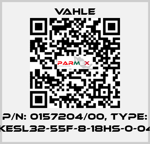 P/n: 0157204/00, Type: SA-KESL32-55F-8-18HS-0-04-08 Vahle