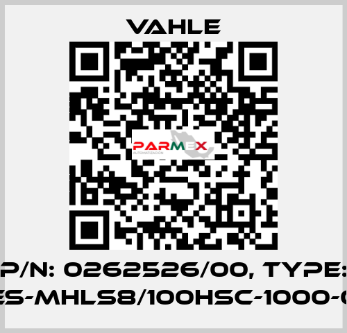 P/n: 0262526/00, Type: ES-MHLS8/100HSC-1000-0 Vahle