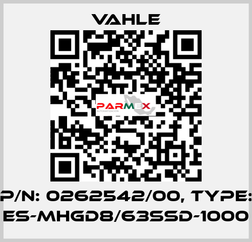 P/n: 0262542/00, Type: ES-MHGD8/63SSD-1000 Vahle