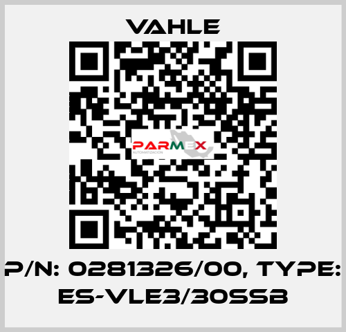 P/n: 0281326/00, Type: ES-VLE3/30SSB Vahle