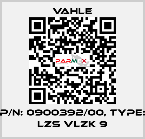 P/n: 0900392/00, Type: LZS VLZK 9 Vahle