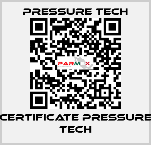 Certificate Pressure Tech Pressure Tech