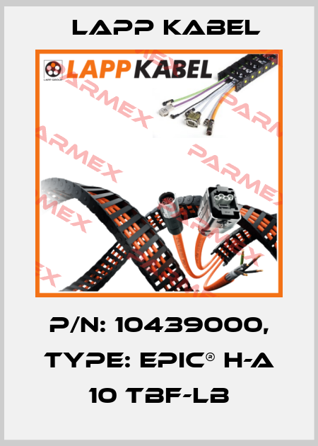 P/N: 10439000, Type: EPIC® H-A 10 TBF-LB Lapp Kabel