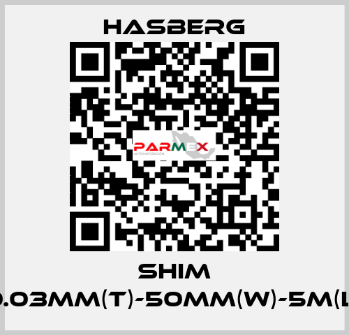 SHIM 0.03MM(T)-50MM(W)-5M(L) Hasberg