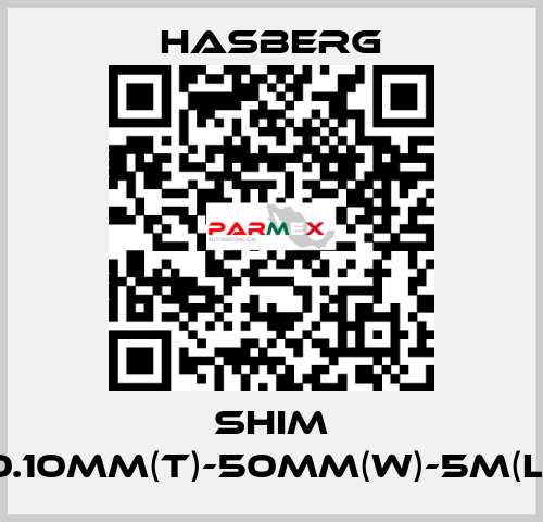 SHIM 0.10MM(T)-50MM(W)-5M(L) Hasberg