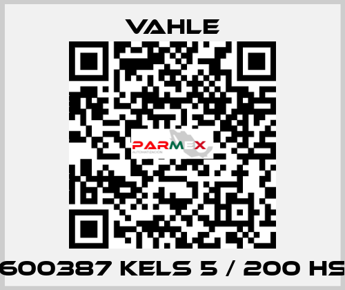 600387 KELS 5 / 200 HS Vahle