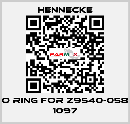 o ring for Z9540-058 1097 Hennecke