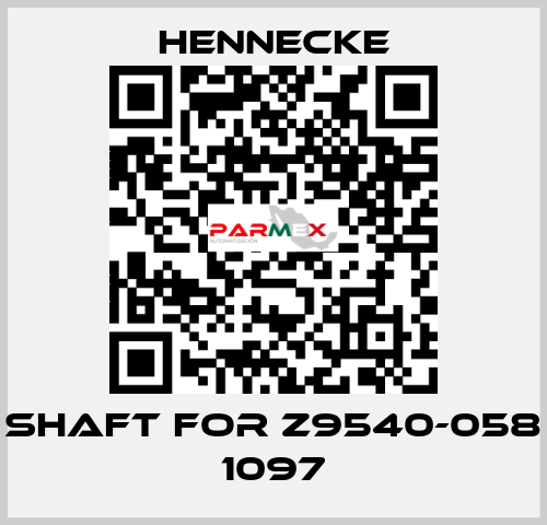 shaft for Z9540-058 1097 Hennecke