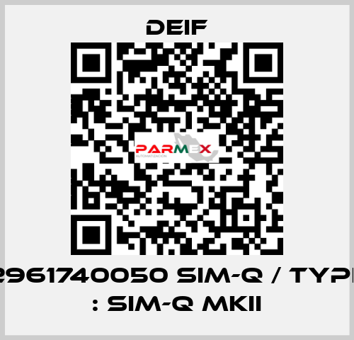 2961740050 SIM-Q / Type : SIM-Q MKII Deif