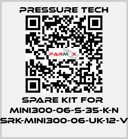 Spare kit for  MINI300-06-S-35-K-N (SRK-MINI300-06-UK-12-V) Pressure Tech