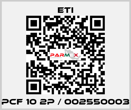 PCF 10 2p / 002550003 Eti