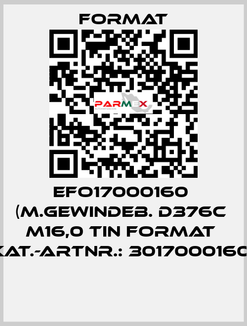 EFO17000160  (M.Gewindeb. D376C  M16,0 TiN FORMAT  Kat.-Artnr.: 3017000160)  Format