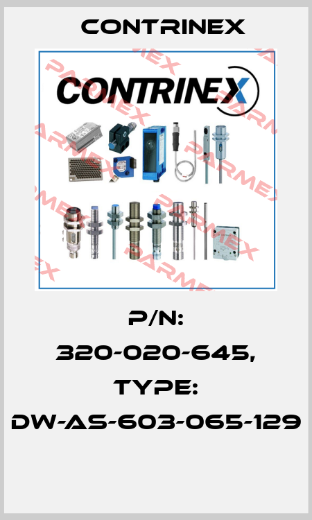 P/N: 320-020-645, Type: DW-AS-603-065-129  Contrinex