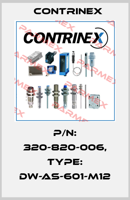 p/n: 320-820-006, Type: DW-AS-601-M12 Contrinex