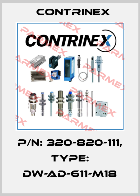 p/n: 320-820-111, Type: DW-AD-611-M18 Contrinex