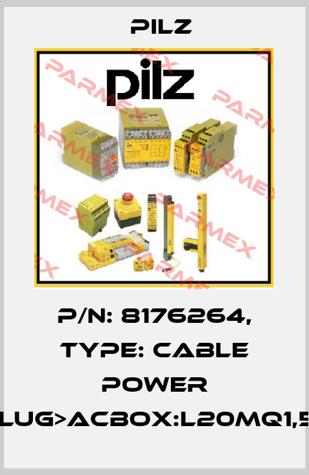 p/n: 8176264, Type: Cable Power PROplug>ACbox:L20MQ1,5BRSK Pilz