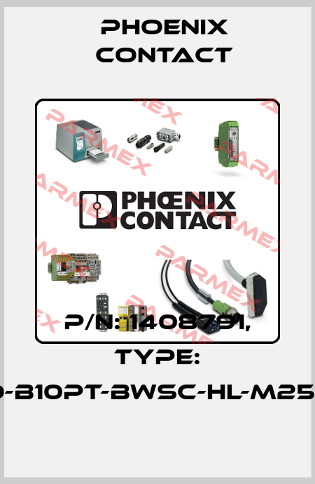 P/N: 1408791, Type: HC-EVO-B10PT-BWSC-HL-M25-PLRBK Phoenix Contact