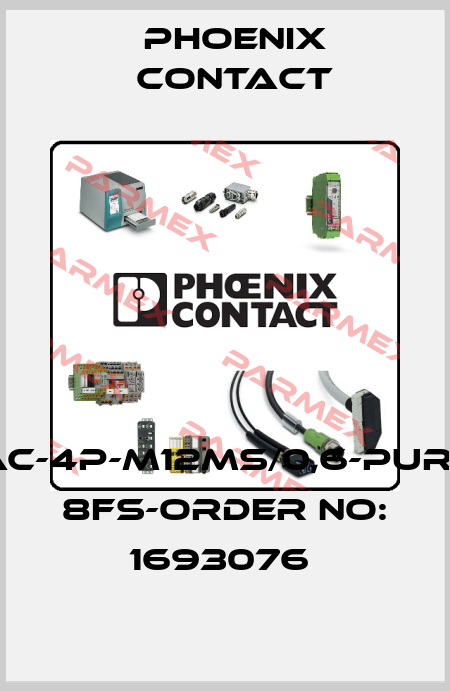 SAC-4P-M12MS/0,6-PUR/M 8FS-ORDER NO: 1693076  Phoenix Contact
