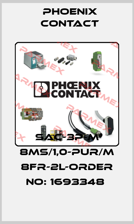 SAC-3P-M 8MS/1,0-PUR/M 8FR-2L-ORDER NO: 1693348  Phoenix Contact