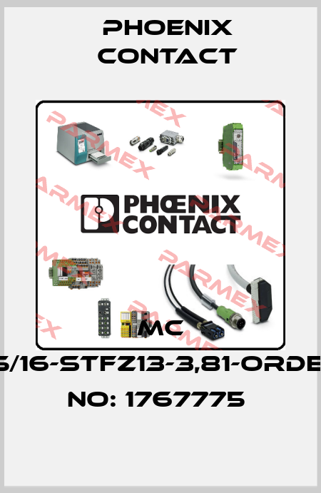 MC 1,5/16-STFZ13-3,81-ORDER NO: 1767775  Phoenix Contact