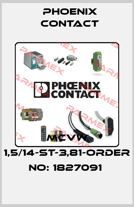 MCVW 1,5/14-ST-3,81-ORDER NO: 1827091  Phoenix Contact
