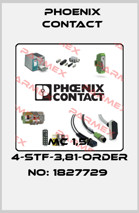 MC 1,5/ 4-STF-3,81-ORDER NO: 1827729  Phoenix Contact