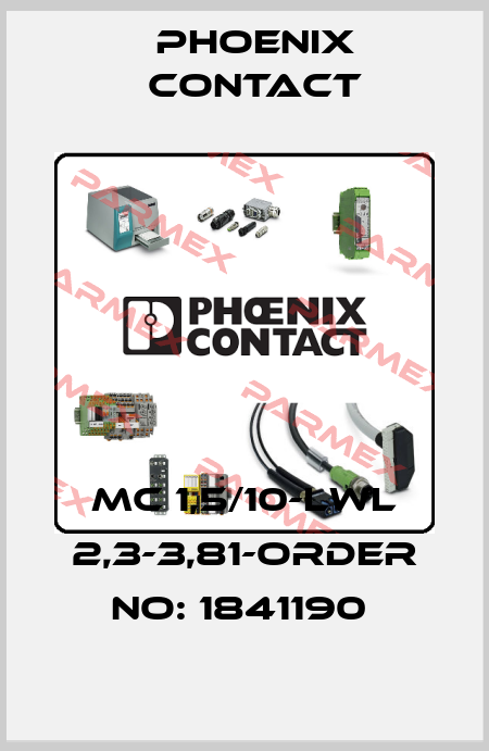 MC 1,5/10-LWL 2,3-3,81-ORDER NO: 1841190  Phoenix Contact