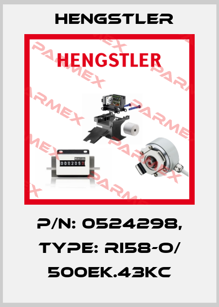 p/n: 0524298, Type: RI58-O/ 500EK.43KC Hengstler