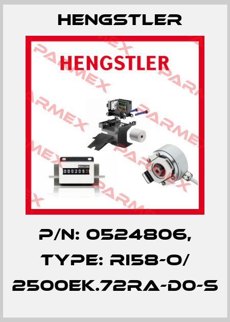 p/n: 0524806, Type: RI58-O/ 2500EK.72RA-D0-S Hengstler