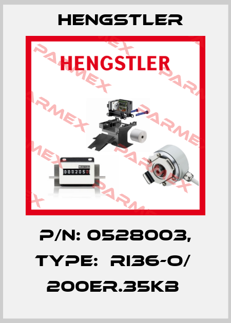 P/N: 0528003, Type:  RI36-O/  200ER.35KB  Hengstler