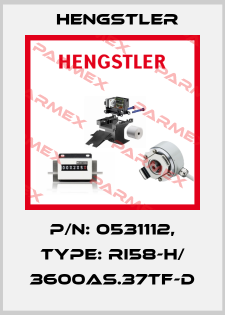 p/n: 0531112, Type: RI58-H/ 3600AS.37TF-D Hengstler