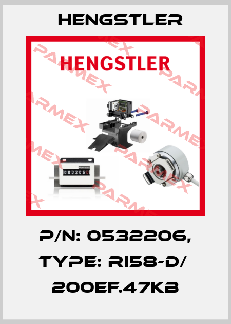 p/n: 0532206, Type: RI58-D/  200EF.47KB Hengstler