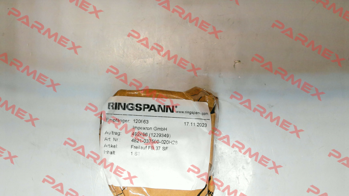 PN: 4821-037500-020H28 Type: FB 37 SF Ringspann