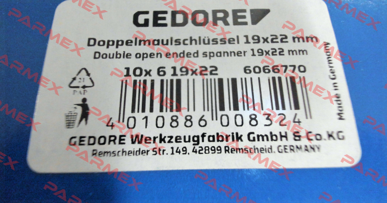 6066720 / 6 19X22 Gedore