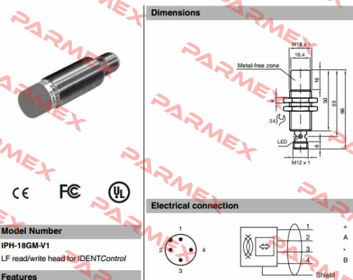 p/n: 121115, Type: IPH-18GM-V1 Pepperl-Fuchs