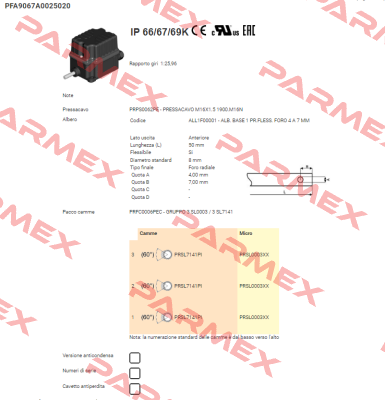 PFA9067A0025020 Ter Tecno Elettrica Ravasi