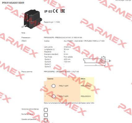 PFA9165A0015009 Ter Tecno Elettrica Ravasi