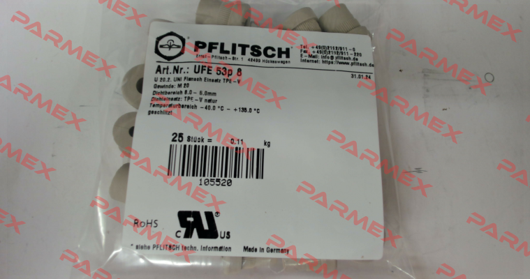 UFE 53p 8 (pack x25) PFLITSCH