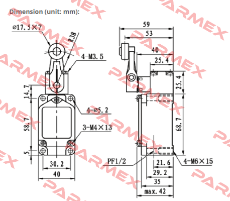 ATO-HTLS-ARL /High Temperature Limit Switch with Adjustable Roller Lever, 350°C Moeller (Eaton)