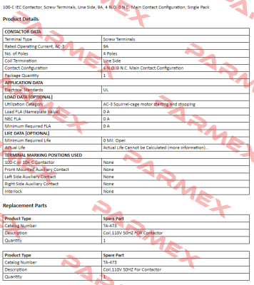 100-C09D400 Allen Bradley (Rockwell)