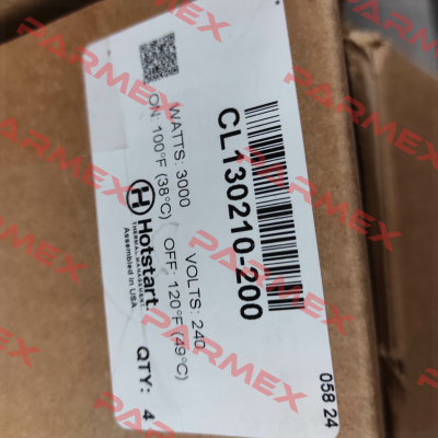 P/N: CL130210-200, Type: CL 3000W 240V 100-120F Hotstart