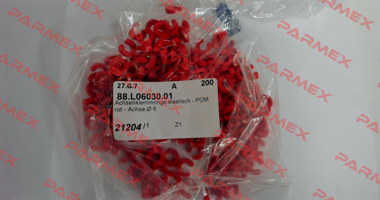 Axle fixing ring elastic - POM red - axle Ø 6 Verpas