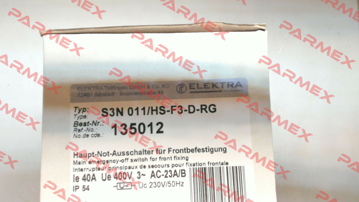 S3N 011/HS-F3-D-RG 135 012 Elektra Tailfingen