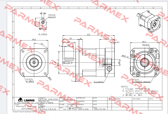 LM-SB62-1/10-14-P1+ 7MP62A-50-A Liming Motor