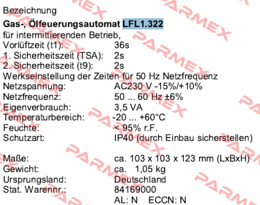 LFL1.322  Siemens (Landis Gyr)